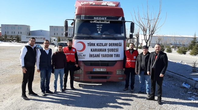 KARAMANDAN ELAZIĞ İÇİN GÖNÜLLÜ OLDU VE YARDIMLARI O GÖTÜRDÜ