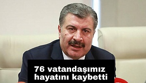 Sağlık Bakanı açıkladı: 76 Vatandaşımız daha hayatını kaybetti