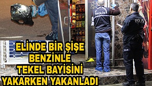 Karaman'da benzinle bir tekel bayiini yakmaya calıştı