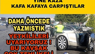 Yine Mumlu kavşak Yine kaza iki otomobil çarpıştı: 1 yaralı