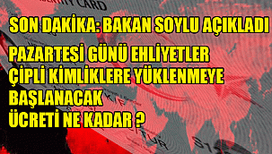 Ehliyetler Pazertesi günü çipli kimlik kartlarına yüklenecek