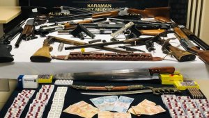 Karaman'da silah ve uyuşturucudan 9 kişi adliyeye sevk edildi