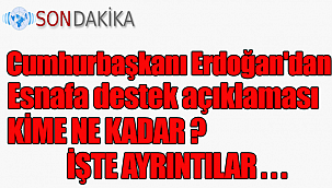 Cumhurbaşkanı Erdoğan'dan esnafa destek açıklamasındaki ayrıntılar