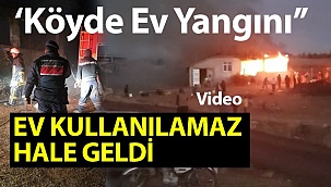 KARAMAN'DA ÇIKAN EV YANGININDA EV KULLANILAMAZ HALE GELDİ