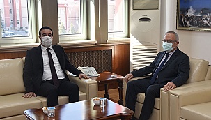 KARAMAN CUMHURİYET BAŞSAVCISI İŞLEK'TEN REKTÖR NAMIK AK'A HAYIRLI OLSUN ZİYARETİ