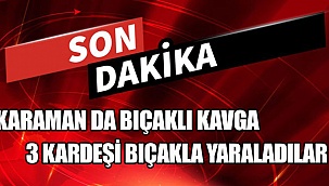 KARAMAN'DA YOLLARI KESİLEN ŞAHISLAR TARAFINDAN 3 KARDEŞ BIÇAKLANDI