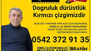 İbrahim Galleci Koçak Zembilli Ali Efendi Mahallesine Muhtar Adayı Oldu