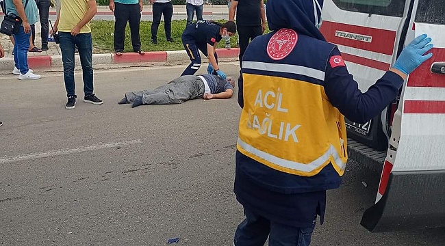 Karaman'da otomobil Çarptığı motosikletli yaşlı adamı metrelerce sürükledi