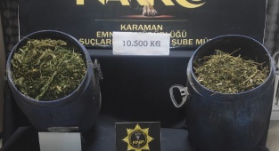 Karaman'da Uyuşturucu Ticareti: 10.5 kg esrar ele geçirildi.