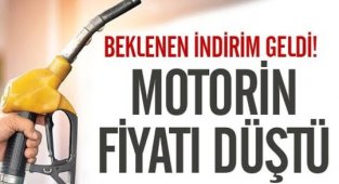 Motorine 1 lira 55 kuruşluk indirim