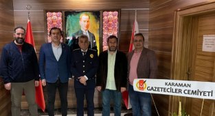 Gazetecilerden Karaman İl Emniyet Müdürü Taş’a Ziyaret