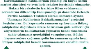 Gelecek Partisi Bakkallara Sahip Çıktı
