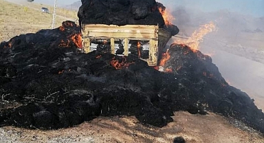 Karaman'da balya yüklü Römorklar yandı. Zarar 215.bin TL