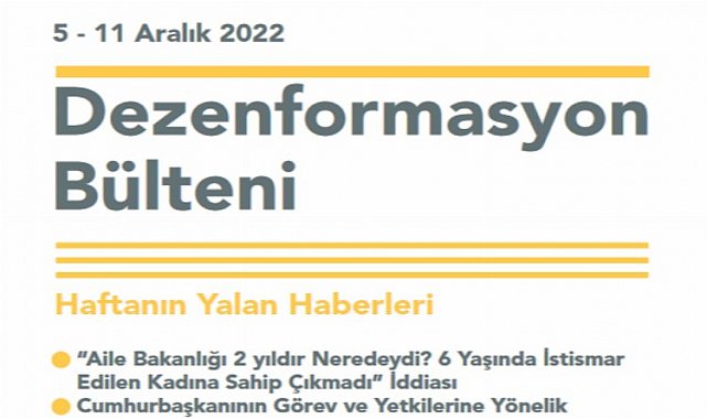 Haftalık Dezenformasyon Bülteni yayımlandı