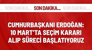 Cumhurbaşkanı Erdoğan: 10 Mart'ta seçim kararı alıp süreci başlatıyoruz