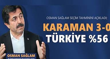OSMAN SAĞLAM SEÇİM TAHMİNİNİ AÇIKLADI; KARAMAN 3-0, TÜRKİYE