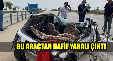KARAMAN - KONYA YOLUNDA HURDAYA DÖNEN ARAÇTAN HAFİF YARALI ÇIKTI