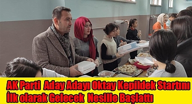 AK Parti Karaman Belediye Başkan Aday Adayı Oktay Kepildek, Startı İlk olarak Gençlerle Buluşarak verdi