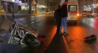 Düzce’de otomobille motosiklet çarpıştı: 2 yaralı