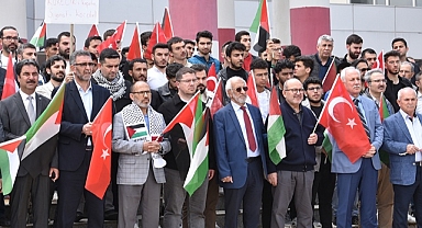 KMÜ’DE İSRAİL’İN FİLİSTİN VE GAZZE’YE YÖNELİK SALDIRILARI PROTESTO EDİLDİ