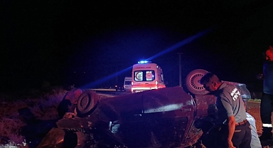 Karaman'da şarampole uçan araç takla attı: 1 Yaralı