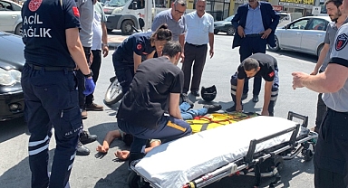 Karaman’da otomobille çarpışan motosiklet sürücüsü yaralandı