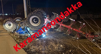 Ereğli yolunda traktör devrildi 1 hafif Yaralı