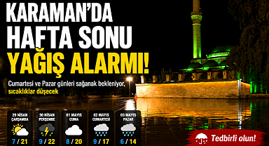 Karaman’da Hafta Sonu Yağış Alarmı 