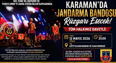 Karaman’da Jandarma Bandosu Konseri Düzenlenecek