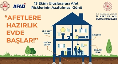 Karaman AFAD’dan “Afetlere Hazırlık Evde Başlar” Mesajı