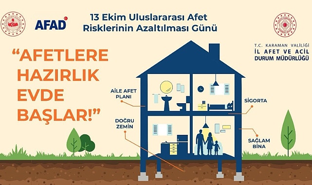 Karaman AFAD’dan “Afetlere Hazırlık Evde Başlar” Mesajı