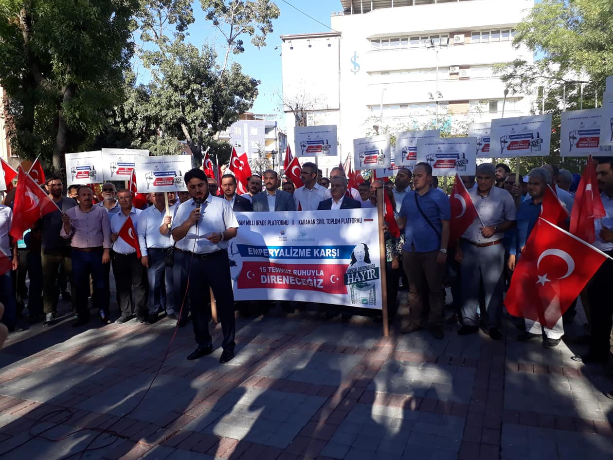 Karaman STK Platformlarından ABD'nin Ekonomik Terörüne Protesto