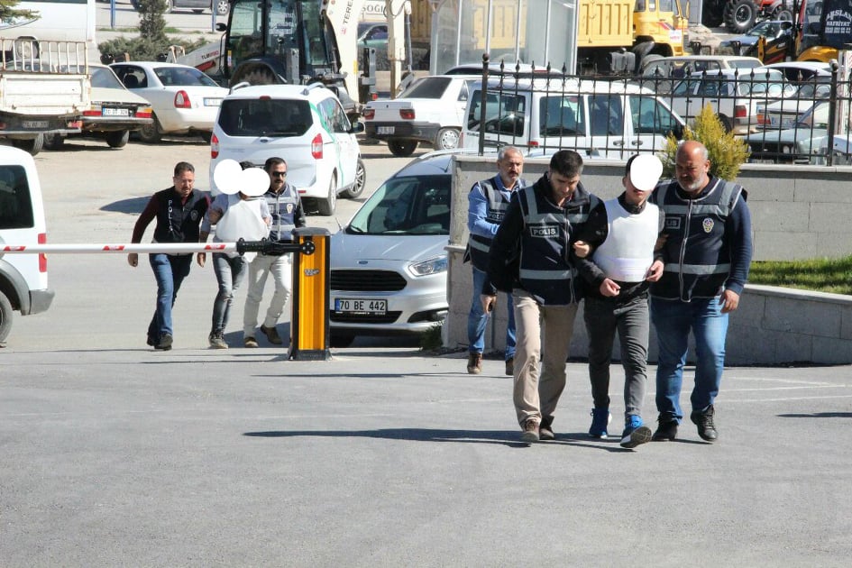 Karaman'da öldürülen gencin cinayet zanlısı ve arkadaşı adliyede