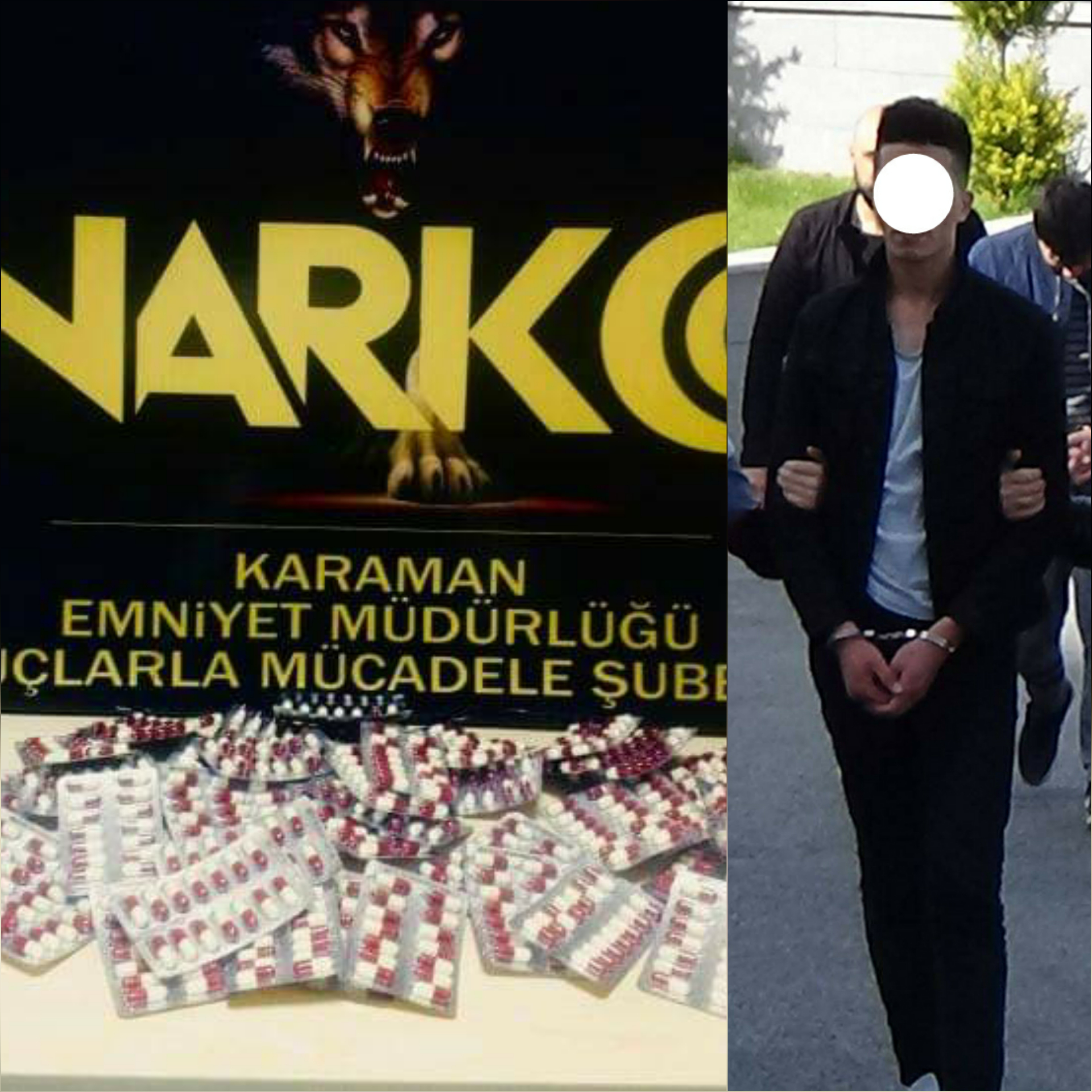 Karaman'da uyuşturucu haptan 2 şahsa tutuklama