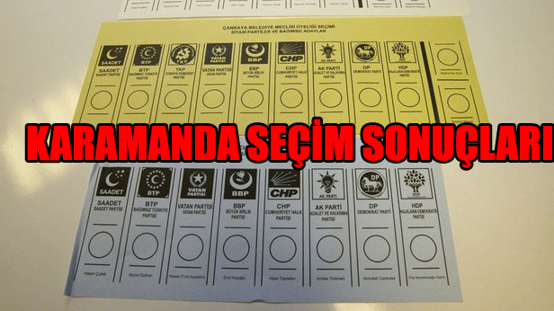 KARAMANDA İLK SONUÇLAR DEVAM EDİYOR