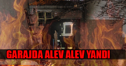 Garajdaki ticari araç yanarak kullanılamaz hale geldi